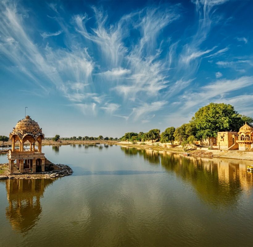 Indian landmark Gadi Sagar in Rajasthan